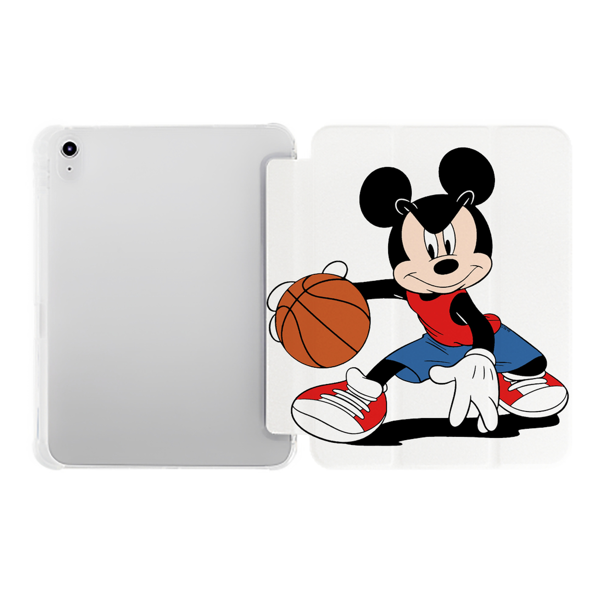 （画像用） ミッキーマウス Mickey Mouse IPad ケース ペン収納付き 三つ折りスタンド PUレザー×シリコン 対応機種9.5/10.5/10.9インチ